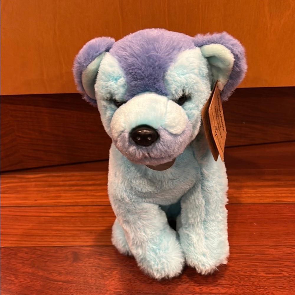 Demdaco Blue and Purple Plush German shepherd Brights collection Stuffed Animal